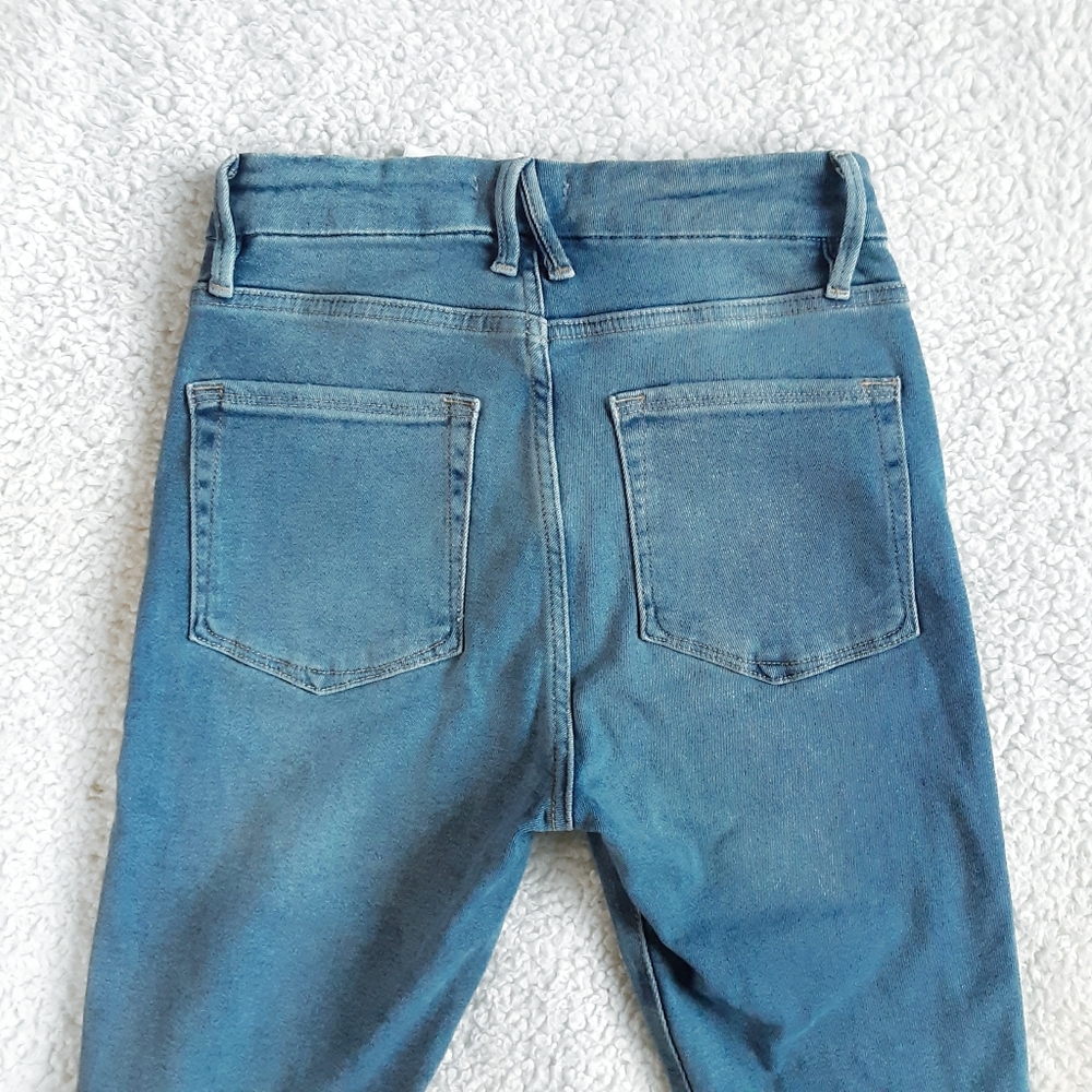 GOOD AMERICAN Good Legs High Rise Raw Hem Skinny Jeans Size 4 / 27 - Picture 4 of 7